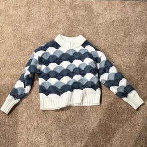 a.n.a Navy and Cream Patterned Sweater